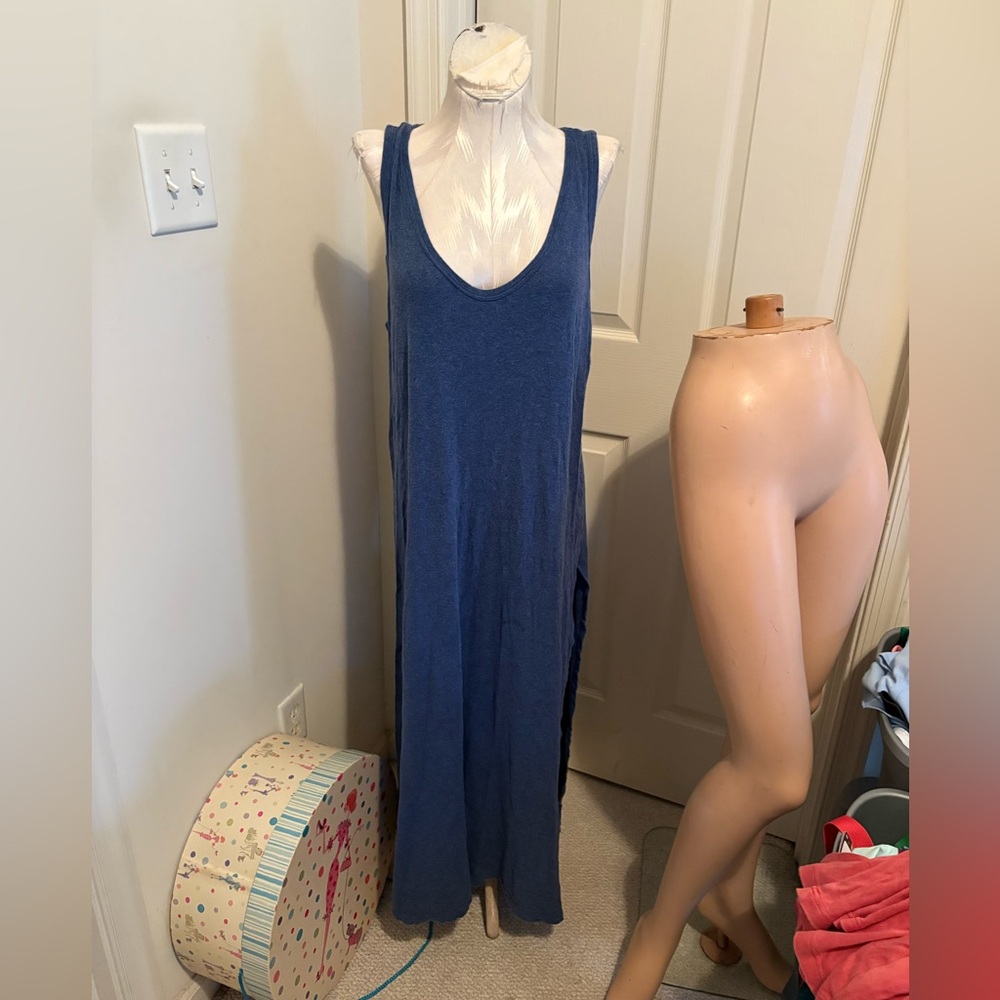 Victoria’s Secret Underware Blue Sleeveless long gown size Large